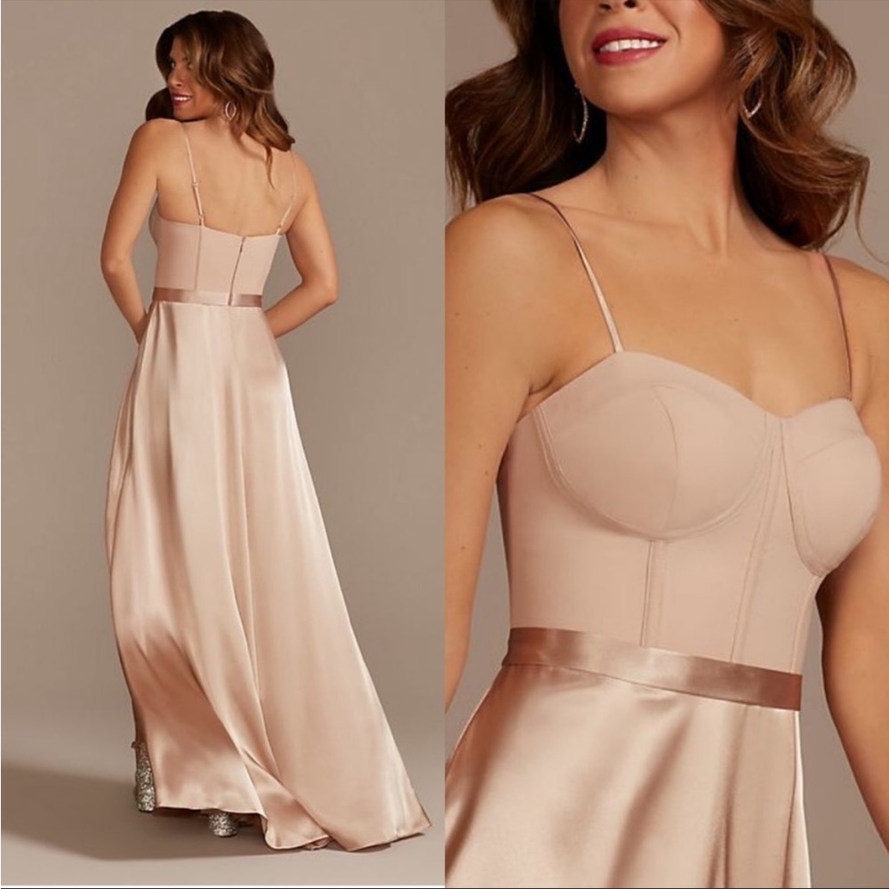 Champagne Pink Formal Maxi Corset dress